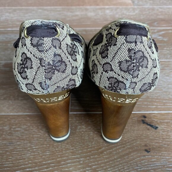 Guess Monogram Peep Toe Wedges | 9.5M - Picture 4 of 9